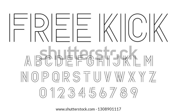 Set Alphabets Fonts Letters Numbers Modern Stock Vector (Royalty Free ...