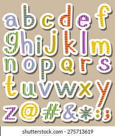 Set of alphabets and signs 