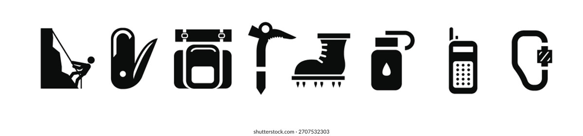 Conjunto de Ilustración vectorial alpinista