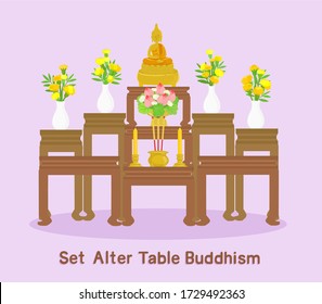 Set Alter Table Buddhism Vector