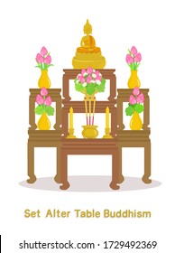Set Alter Table Buddhism Vector