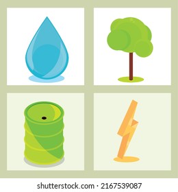 conjunto de diseños de energía alternativa