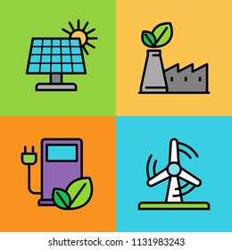 Set of alternative energy icons. Vector illustration