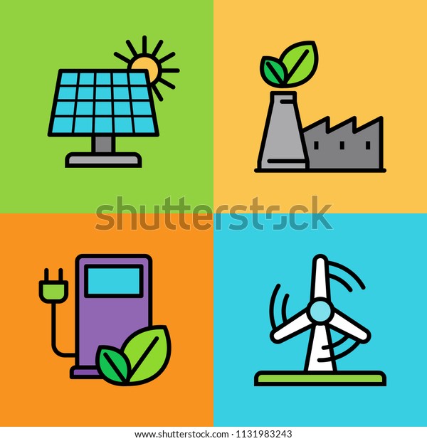 Set of\
alternative energy icons. Vector\
illustration