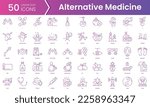 Set of alternative medicine icons. Gradient style icon bundle. Vector Illustration