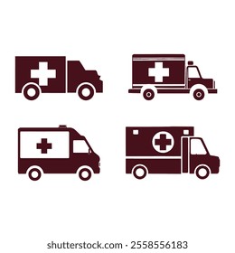 Set of ambulance icons illustration vector