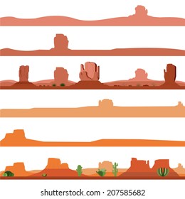 Set of America Desert Landscape