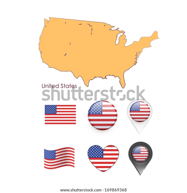 Set America Elements Vector Design Stock Vector (Royalty Free ...