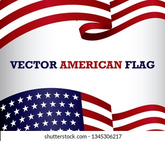 set of american flag clip art. eps 10 vector