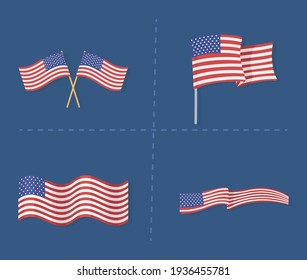 set american flags national symbol