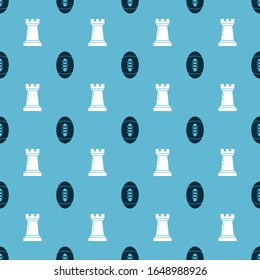 Set American Football ball and Chess symbol on seamless pattern. Vector