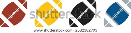 Set of american football ball icon. Rugby ball icon. Vector illustration isolated on white background