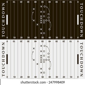 Set of American football field background with artificial turf. soccer field view from above. eps10 format vector illustration black
