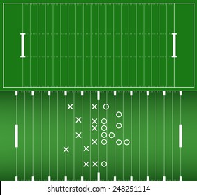 Set of American football field background with artificial turf. soccer field view from above. eps10 format vector illustration