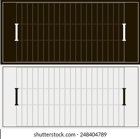Set of American football field background with artificial turf. soccer field view from above. eps10 format vector illustration black