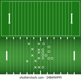 Set of American football field background with artificial turf. soccer field view from above. eps10 format vector illustration