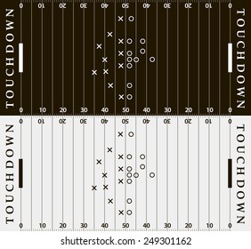 Set of American football field background with artificial turf. soccer field view from above. eps10 format vector illustration black