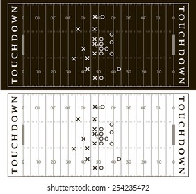 Set of American football field background with artificial turf. soccer field view from above. eps10 format vector illustration