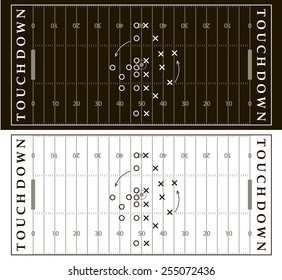 Set of American football field background with artificial turf. soccer field view from above. eps10 format vector illustration