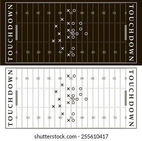 Set of American football field background with artificial turf. soccer field view from above. eps10 format vector illustration black