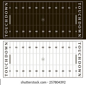 Set of American football field background with artificial turf. soccer field view from above. Black eps10 format vector illustration 