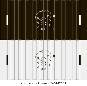 Set of American football field background with artificial turf. soccer field view from above. eps10 format vector illustration black