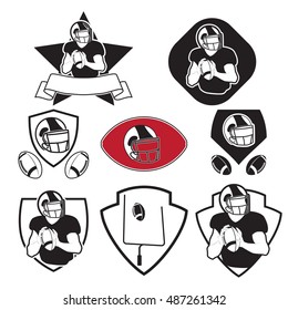 Set of american football labels, logos, emblems