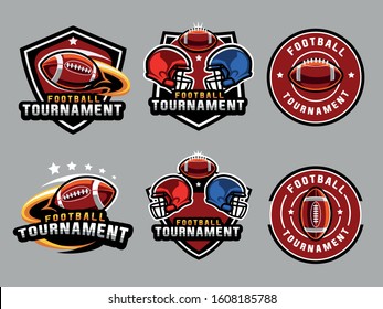 Set of american football Logo.  American football logo and badge. American football vector illustration