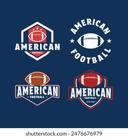 set of american football logo design vintage label and badge