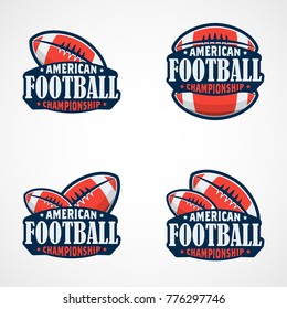 Set of American Football Logo Template. Vector College Logos Illustration