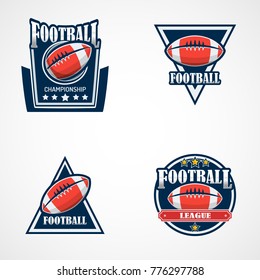 Set of American Football Logo Template. Vector College Logos Illustration