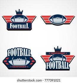 Set of American Football Logo Template. Vector College Logos Illustration