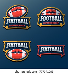 Set von American Football Logo Template. Illustration der Logos der Vektorakademie