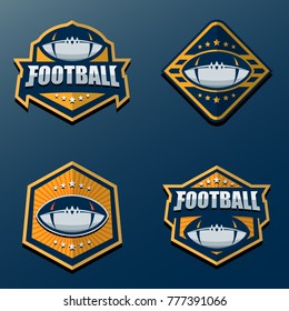 Set of American Football Logo Template. Vector College Logos Illustration