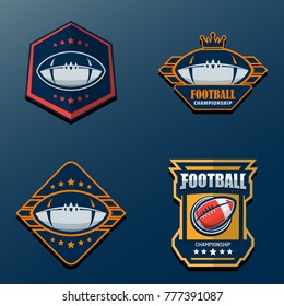 Set of American Football Logo Template. Vector College Logos Illustration