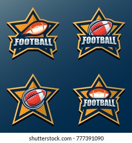 Set of American Football Logo Template. Vector College Logos Illustration