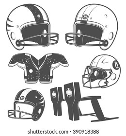 Set of American football monochrome style for emblems ,logo and labels.