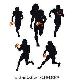 A set of American football player silhouettes