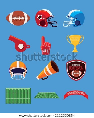 set of american football sport