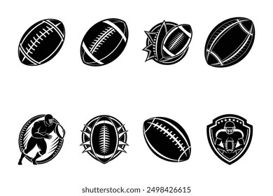 set of American football vector logo silhouette design 