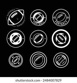 set of American football vector silhouette logo design 