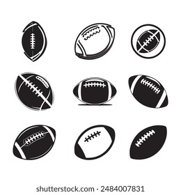 set of American football vector silhouette logo design 