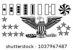 Set of American military army officer ranks insignia badges icons