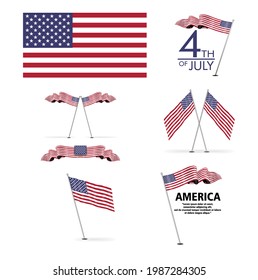 a set of american national flag vector images