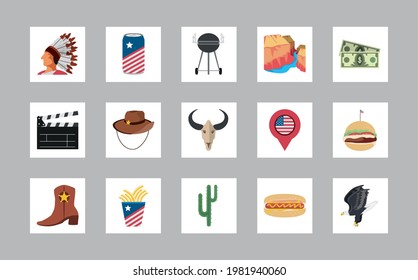 set of american native flag food