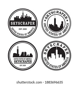 A Set Of American Skyscraper Logo , A Set Of Architecture Logo