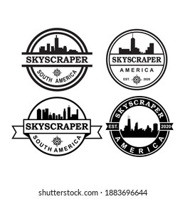 A Set Of American Skyscraper Logo , A Set Of Architecture Logo