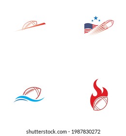 set of American sport football logo   vector illustration design template