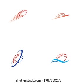 set of American sport football logo   vector illustration design template