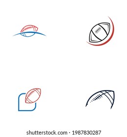 set of American sport football logo   vector illustration design template